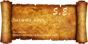 Salánki Edit névjegykártya